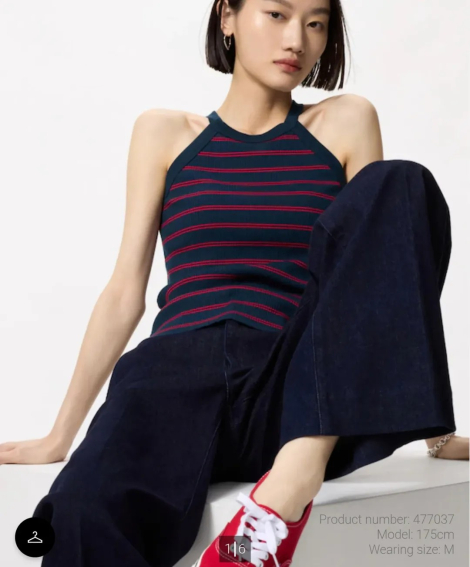 Женский топ-халтер UNIQLO со вшитыми чашками 1159856939 (Синий L)