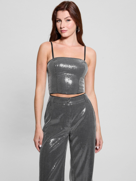 Женский топ GUESS на молнии 1159863397 (Серый XS)