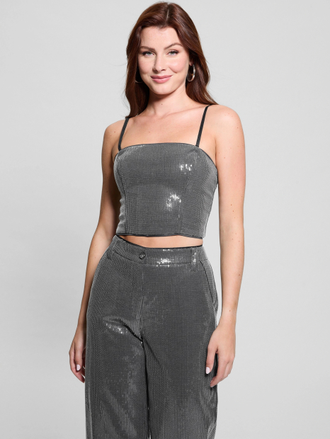 Женский топ GUESS на молнии 1159863397 (Серый XS)