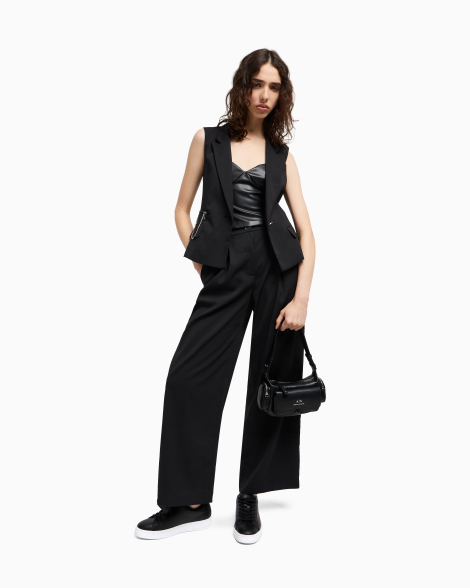 Женский топ Armani Exchange из экокожи 1160742221 (Черный S)