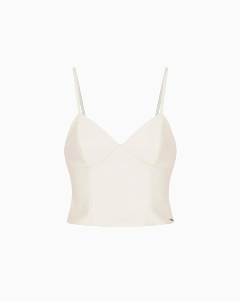 Жіночий топ Armani Exchange з екошкіри 1160916142 (Молочний S)