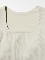 Еластичний топ у рубчик UNIQLO зі вшитими чашками 1159843415 (Бежевий S)