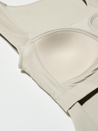 Еластичний топ у рубчик UNIQLO зі вшитими чашками 1159843415 (Бежевий S)