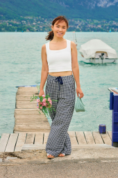 Еластичний топ у рубчик UNIQLO зі вшитими чашками 1159843417 (Білий S)