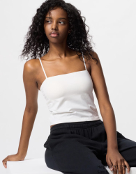 Женский укороченный топ со вшитыми чашками Uniqlo AIRism 1159844108 (Белый S)