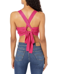 Женский вязаный топ GUESS на завязках 1159846627 (Розовый XL)