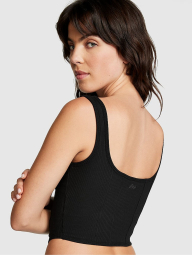 Женский топ Victoria's Secret Pink в рубчик 1159847137 (Черный S)