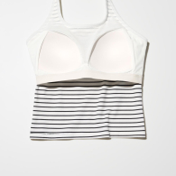 Женский топ-халтер UNIQLO со вшитыми чашками 1159848389 (Черный/Белый XXL)