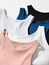 Женский топ UNIQLO со вшитыми чашками 1159849728 (Розовый S)