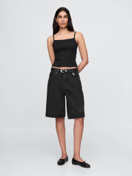 Вузький еластичний топ GAP в рубчик 1159850405 (Чорний M)