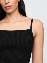 Вузький еластичний топ GAP в рубчик 1159850405 (Чорний M)