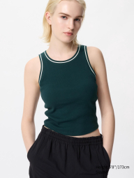 Женский топ UNIQLO со вшитыми чашками 1159850549 (Зеленый L)