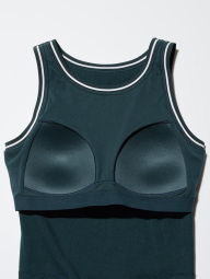 Женский топ UNIQLO со вшитыми чашками 1159850549 (Зеленый L)