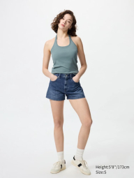 Женский топ-халтер UNIQLO AIRism со вшитыми чашками 1159850561 (Зеленый L)