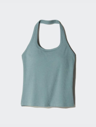 Женский топ-халтер UNIQLO AIRism со вшитыми чашками 1159850561 (Зеленый L)