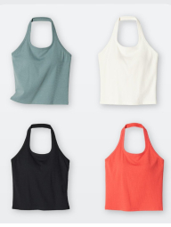 Женский топ-халтер UNIQLO AIRism со вшитыми чашками 1159850561 (Зеленый L)