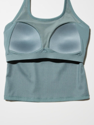 Женский топ-халтер UNIQLO AIRism со вшитыми чашками 1159850561 (Зеленый L)