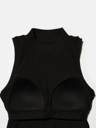 Женский вязаный топ Uniqlo со вшитыми чашечками 1159852577 (Черный XL)