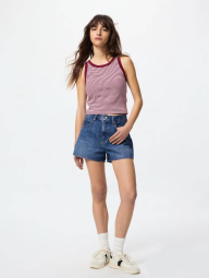 Женский топ в полоску UNIQLO со вшитыми чашками 1159854622 (Бордовый M)