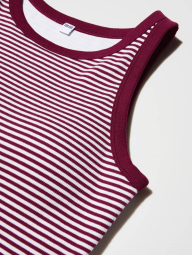 Женский топ в полоску UNIQLO со вшитыми чашками 1159854622 (Бордовый M)