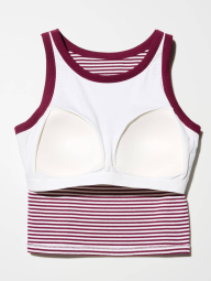 Женский топ в полоску UNIQLO со вшитыми чашками 1159854622 (Бордовый M)
