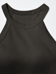 Женский топ-халтер UNIQLO со вшитыми чашками 1159856878 (Черный S)