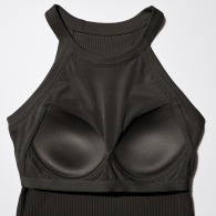 Женский топ-халтер UNIQLO со вшитыми чашками 1159856878 (Черный S)