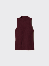 Женский вязаный топ Uniqlo со вшитыми чашечками 1159857363 (Бордовый XL)