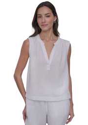 Женский топ DKNY из муслиновой ткани 1159857996 (Белый M)