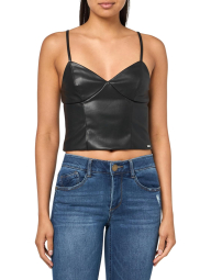 Женский топ Armani Exchange из экокожи 1160742221 (Черный S)