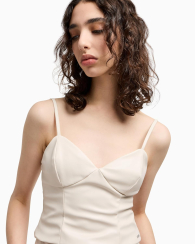 Женский топ Armani Exchange из экокожи 1160916142 (Молочный S)