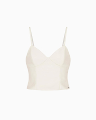 Жіночий топ Armani Exchange з екошкіри 1160916142 (Молочний S)
