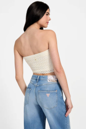 Жіночий в'язаний топ GUESS без бретелів 1161625270 (Молочний M)
