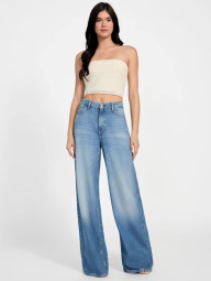 Жіночий в'язаний топ GUESS без бретелів 1161625270 (Молочний M)