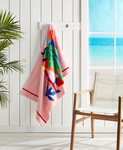 Пляжное полотенце Lacoste Home Palm Croc Cotton Beach Towel 1159808857 (Розовый, One size)