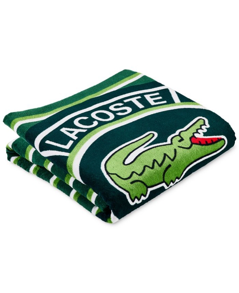 Пляжное полотенце Lacoste Home Logo Golf Striped Cotton Beach Towel 1159808865 (Зеленый, One size)