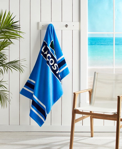 Пляжное полотенце Lacoste Home Croc Badge Signature Cotton Beach Towel 1159808888 (Синий, One size)