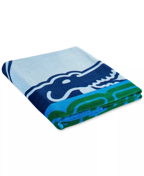 Пляжное полотенце Lacoste Home Cropped Croc Logo Cotton Beach Towel 1159813854 (Синий, One size)