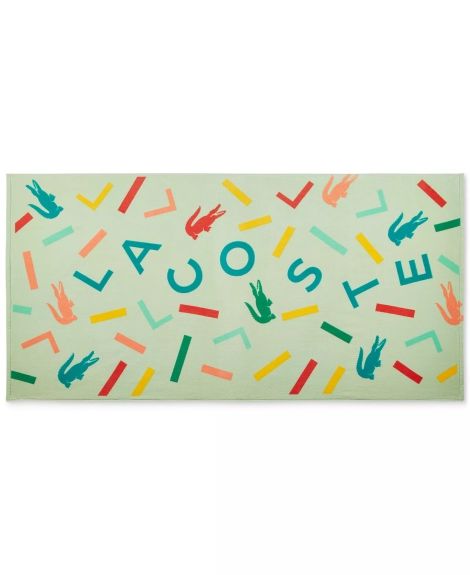 Пляжное полотенце Lacoste Home Flash Signature-Print Cotton Beach Towel 1159814299 (Зеленый, One size)