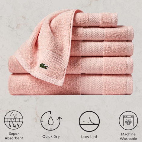 Комплект полотенец Lacoste Heritage Towels набор из 6 шт 1159819893 (Розовый One size)