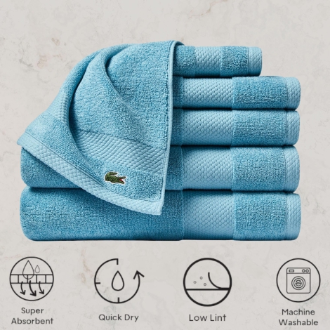 Комплект полотенец Lacoste Heritage Anti-Microbial Supima Cotton набор из 6 шт 1159820860 (Голубой One size)