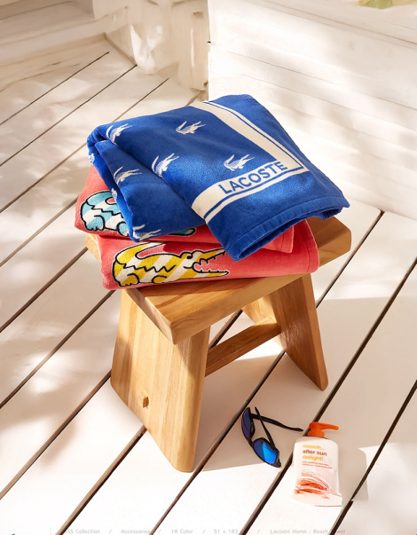 Пляжний рушник Lacoste 1159843497 (Синій One size)