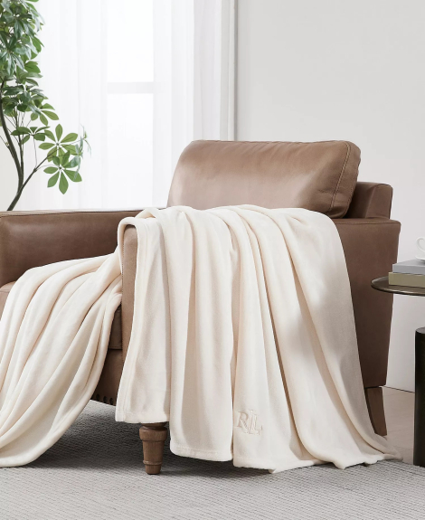 Плед Ralph Lauren покрывало 1159849578 (Молочный One size)