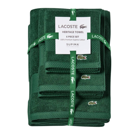 Комплект рушників Lacoste Heritage Anti-Microbial Supima Cotton набір з 6 шт. 1159851425 (Зелений One size)