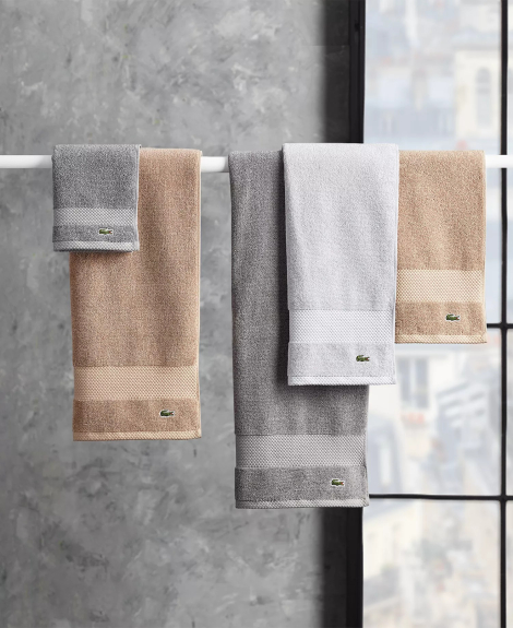 Комплект рушників Lacoste Heritage Anti-Microbial Supima Cotton набір з 6 шт 1159851517 (Сірий One size)