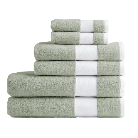 Комплект рушників Lacoste Home Heritage Sport Stripe Logo набір з 6 шт 1159851565 (Зелений One size)