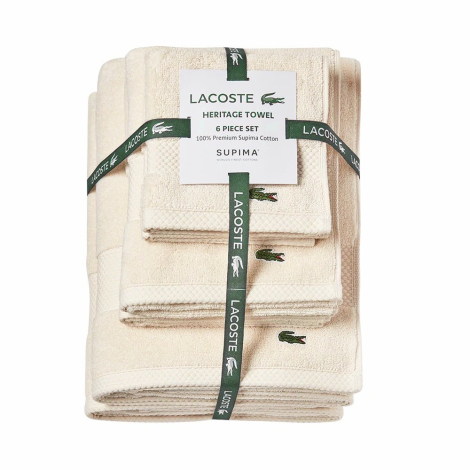 Комплект рушників Lacoste Heritage Anti-Microbial Supima Cotton набір з 6 шт 1159852036 (Молочний One size)