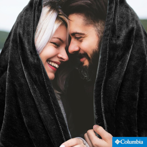 Плюшевий плед Columbia 1159852927 (Чорний One size)