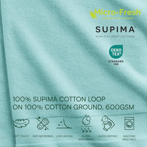 Комплект рушників Lacoste Heritage Anti-Microbial Supima Cotton набір з 6 шт. 1159854072 (Зелений One size)