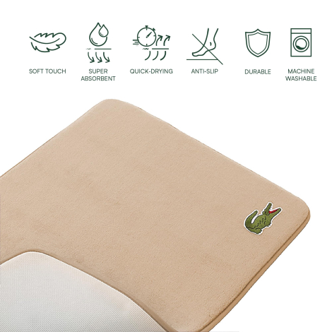 Коврик для ванной с эффектом памяти Lacoste 1159855853 (Бежевый One size)